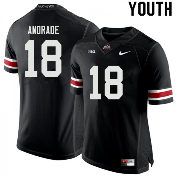 Ohio State Buckeyes #18 J.P. Andrade Youth Embroidery Jersey Black
